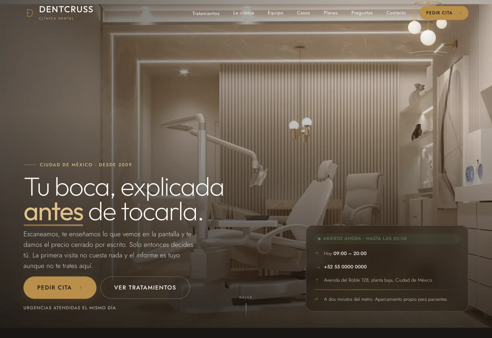 Portada de la plantilla Dentcruss, para clínica dental