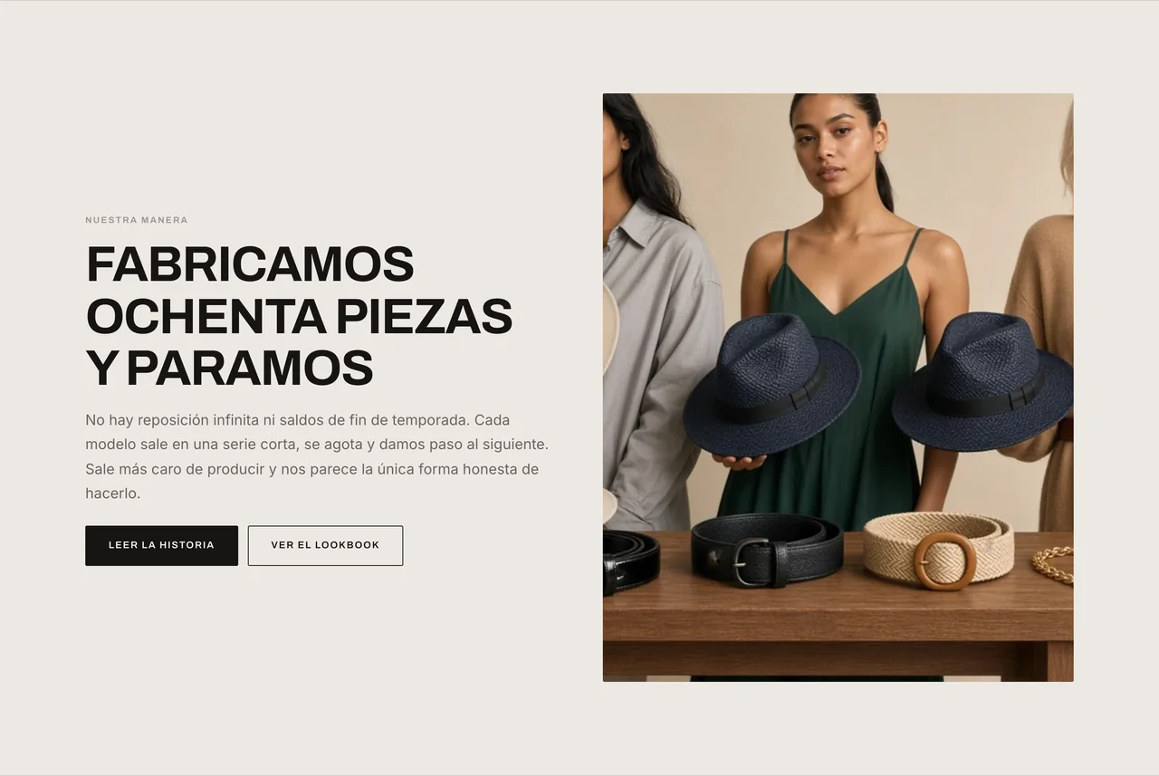 Sección de marca sobre la fabricación de series cortas