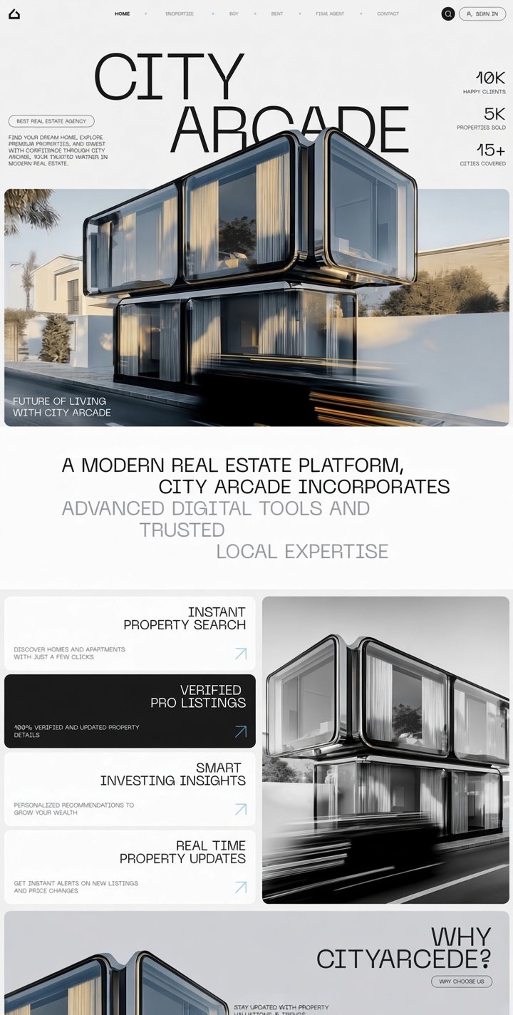 Concepto de plataforma inmobiliaria con buscador, listados verificados y alertas en tiempo real